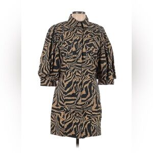 GANNI dress (black/brown animal print, casual, party)